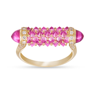 Pink Topaz Bar Ring