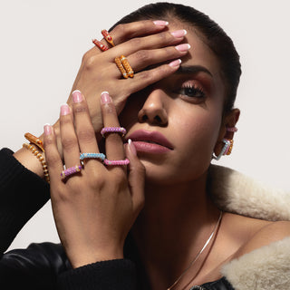 Pink Topaz 'D' Ring