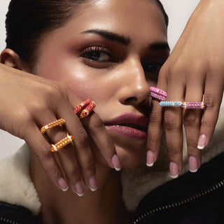 Pink Topaz Bar Ring