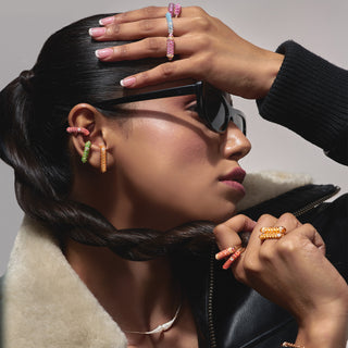 Red Spinel "C" Ear Cuff